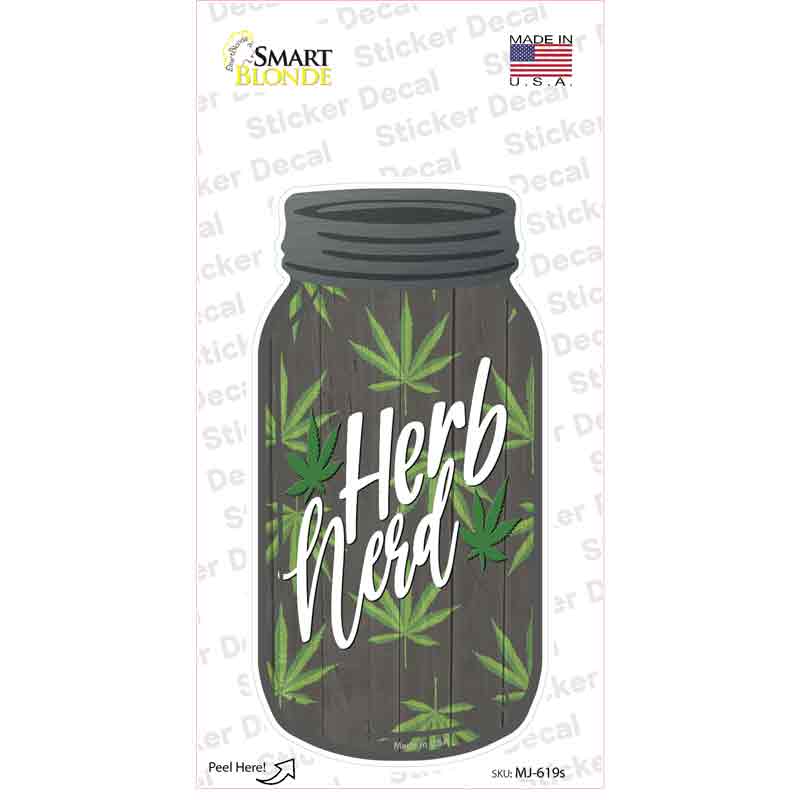 Herb Nerd Novelty Mason Jar Sticker Decal