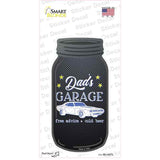 Dads Garage Blue Novelty Mason Jar Sticker Decal