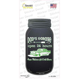 Dads Garage Green Classic Car Novelty Mason Jar Sticker Decal