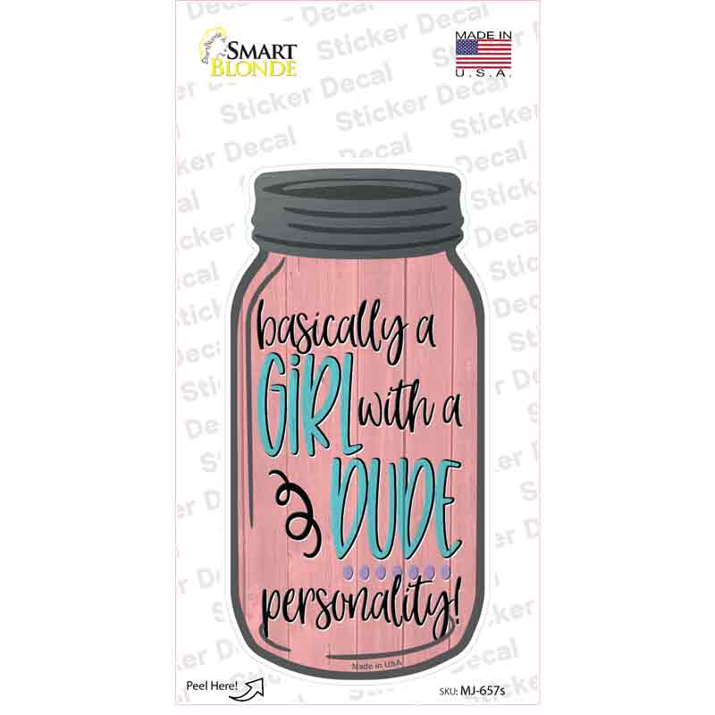 Basically A Girl Novelty Mason Jar Sticker Decal