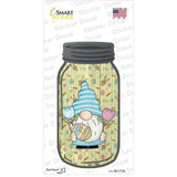 Gnome With Egg and Flowers Novelty Mason Jar Sticker Decal