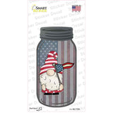 Gnome With American Pennant Flag Novelty Mason Jar Sticker Decal
