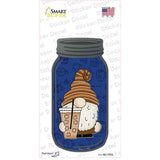 Gnome With Iced Coffee Novelty Mason Jar Sticker Decal