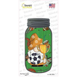 Gnome Playing Soccer Novelty Mason Jar Sticker Decal