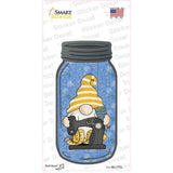 Gnome With Sewing Machine Novelty Mason Jar Sticker Decal