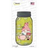 Gnome With Teapot and Cookies Novelty Mason Jar Sticker Decal