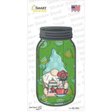 Gnome With Teapot and Flowers Novelty Mason Jar Sticker Decal