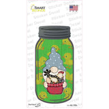 Gnome With Chicken Green Novelty Mason Jar Sticker Decal