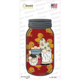 Gnome With Eggs Red Novelty Mason Jar Sticker Decal