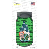 Gnome With Passport and Globe Novelty Mason Jar Sticker Decal