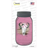 Cow Skull Pink Novelty Mason Jar Sticker Decal