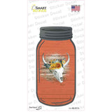 Cow Skull Orange Novelty Mason Jar Sticker Decal
