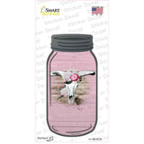 Cow Skull Light Pink Novelty Mason Jar Sticker Decal