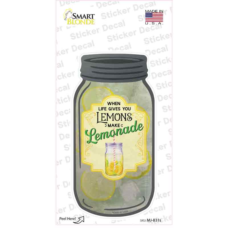 Lemons Make Lemonade Glass Novelty Mason Jar Sticker Decal