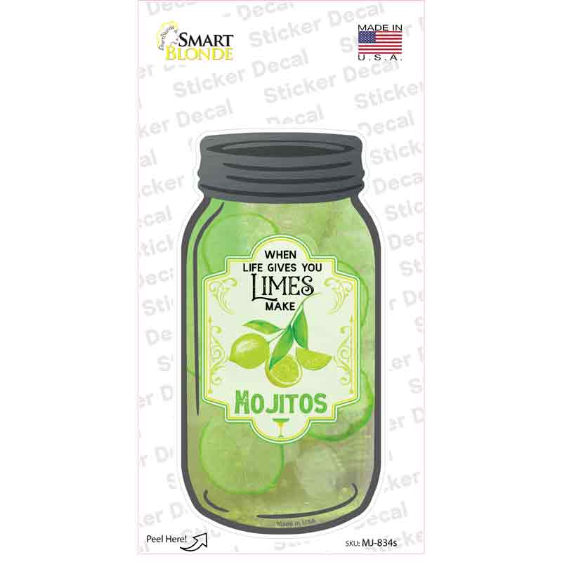 Limes Make Mojitos Novelty Mason Jar Sticker Decal