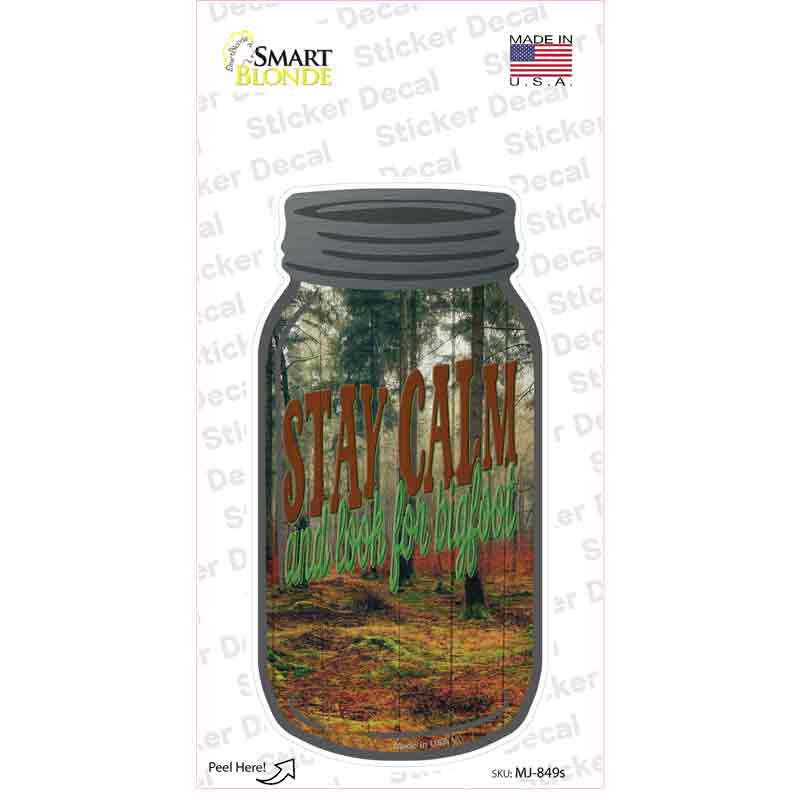 Stay Calm And Look Novelty Mason Jar Sticker Decal