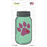 Paw Print Mint Novelty Mason Jar Sticker Decal