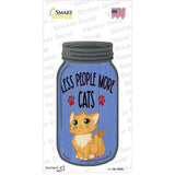 Less People More Cats Blue Novelty Mason Jar Sticker Decal