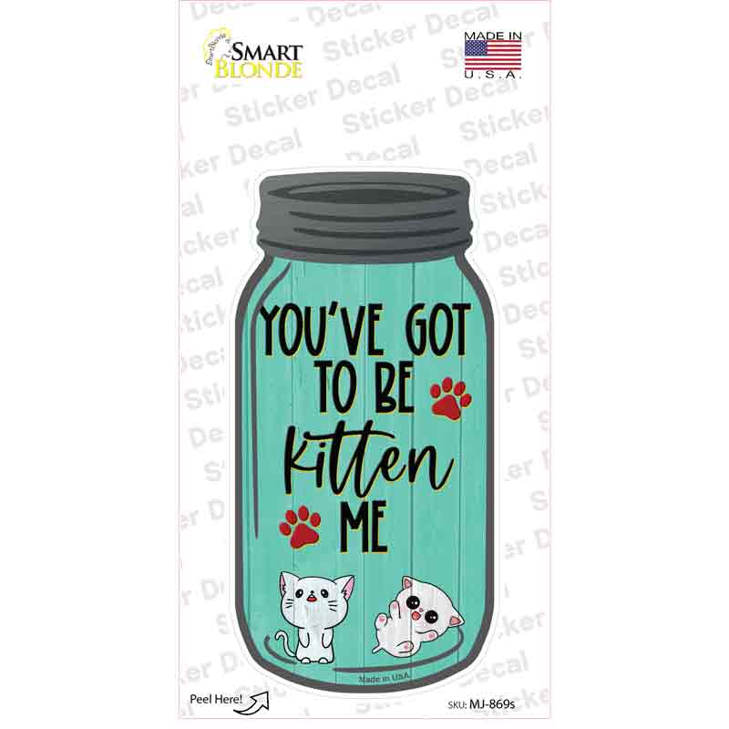 Got To Be Kitten Me Mint Novelty Mason Jar Sticker Decal