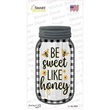 Be Sweet Like Honey Black Plaid Novelty Mason Jar Sticker Decal