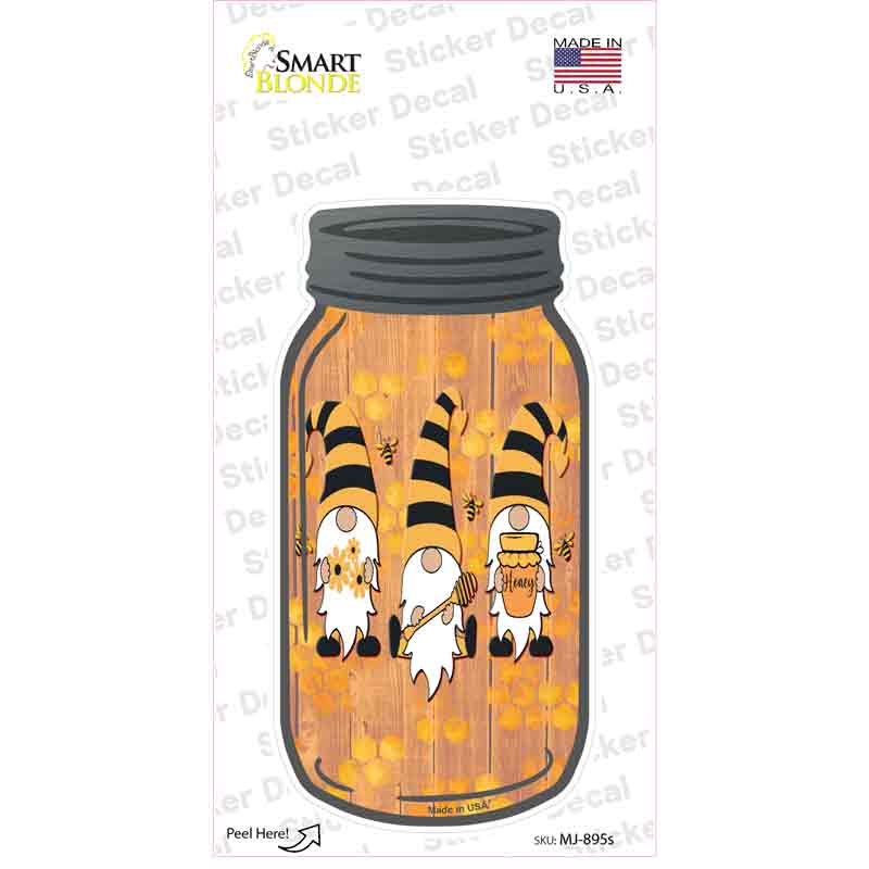 Three Honey Gnomes Novelty Mason Jar Sticker Decal