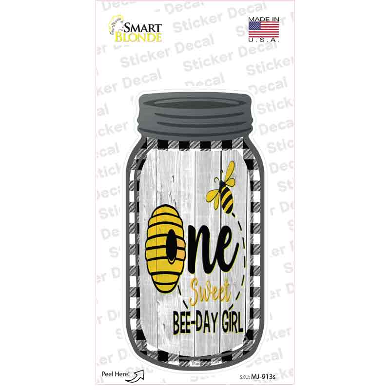 Bee Day Girl Novelty Mason Jar Sticker Decal