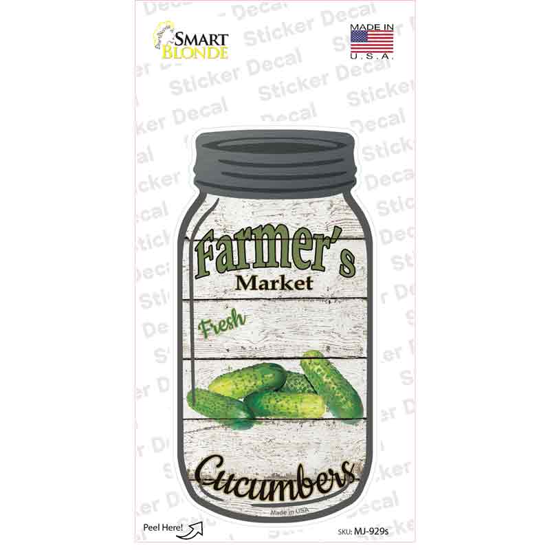 Cucumbers Farmers Market Novelty Mason Jar Sticker Decal