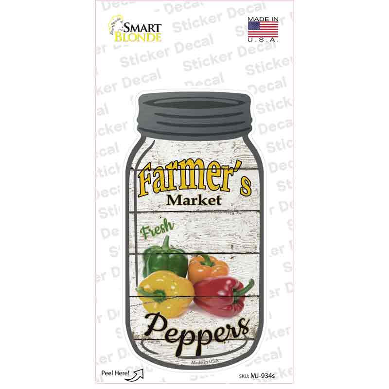 Peppers Farmers Market Novelty Mason Jar Sticker Decal