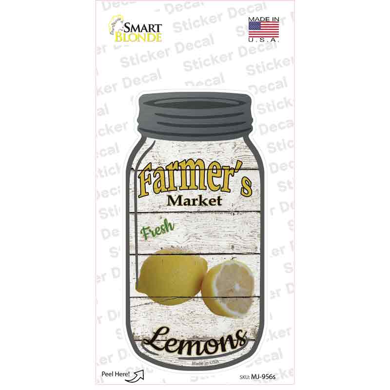 Lemons Farmers Market Novelty Mason Jar Sticker Decal