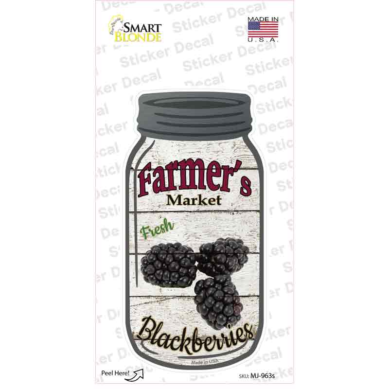 Blackberries Farmers Market Novelty Mason Jar Sticker Decal