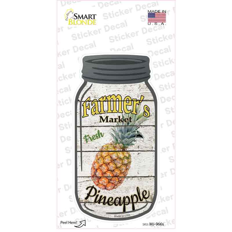 Pineapple Farmers Market Novelty Mason Jar Sticker Decal