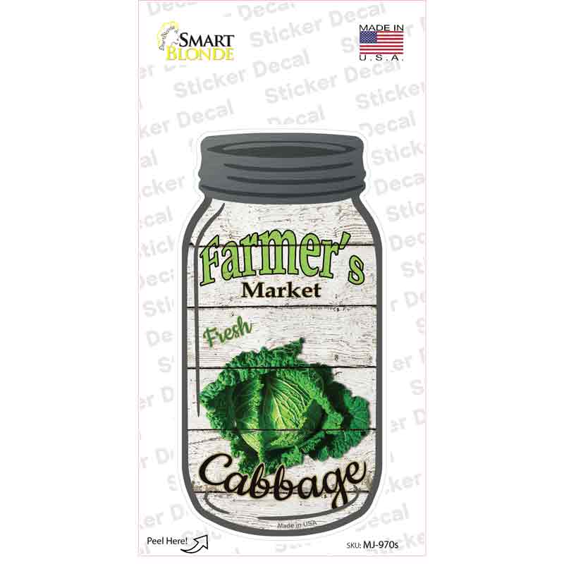 Cabbage Farmers Market Novelty Mason Jar Sticker Decal