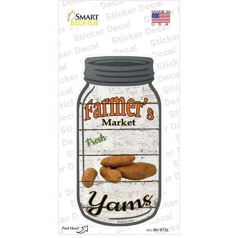 Yams Farmers Market Novelty Mason Jar Sticker Decal