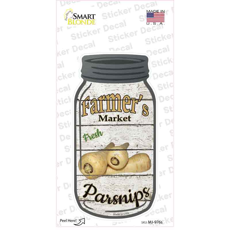 Parsnips Farmers Market Novelty Mason Jar Sticker Decal