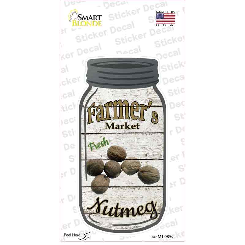 Nutmeg Farmers Market Novelty Mason Jar Sticker Decal