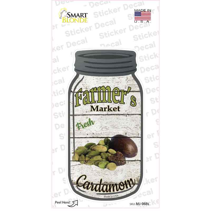 Cardamom Farmers Market Novelty Mason Jar Sticker Decal