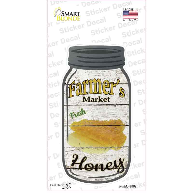 Honey Farmers Market Novelty Mason Jar Sticker Decal