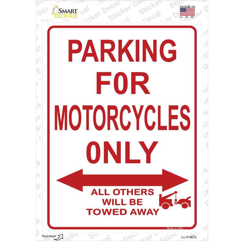 Motorcycle Only Novelty Rectangle Sticker Decal