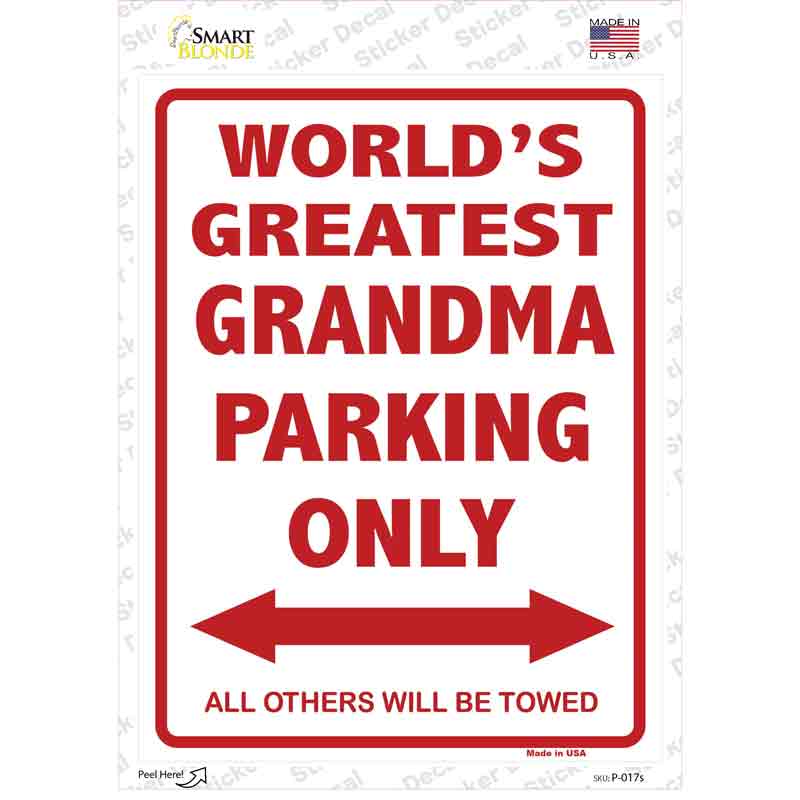 Worlds Greatest Grandma Novelty Rectangle Sticker Decal