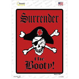 Surrender The Booty Pirate Novelty Rectangle Sticker Decal