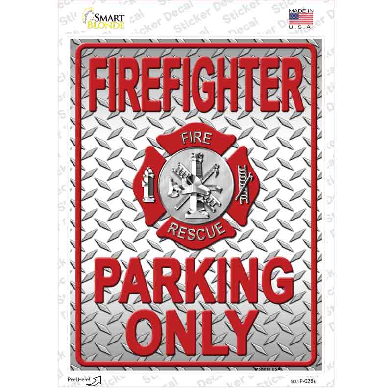 Firefighter Only Diamond Effect Novelty Rectangle Sticker Decal