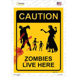 Zombies Live Here Novelty Rectangle Sticker Decal