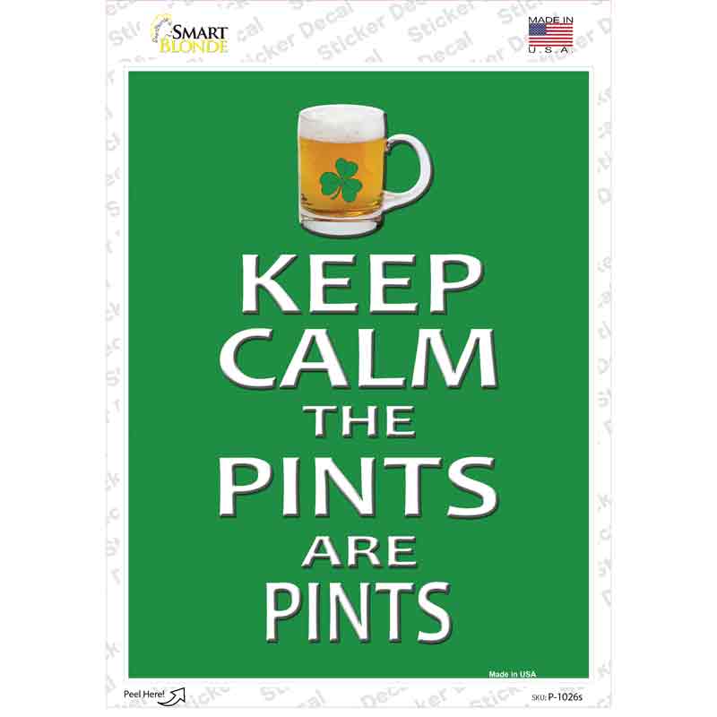 Pints Novelty Rectangle Sticker Decal