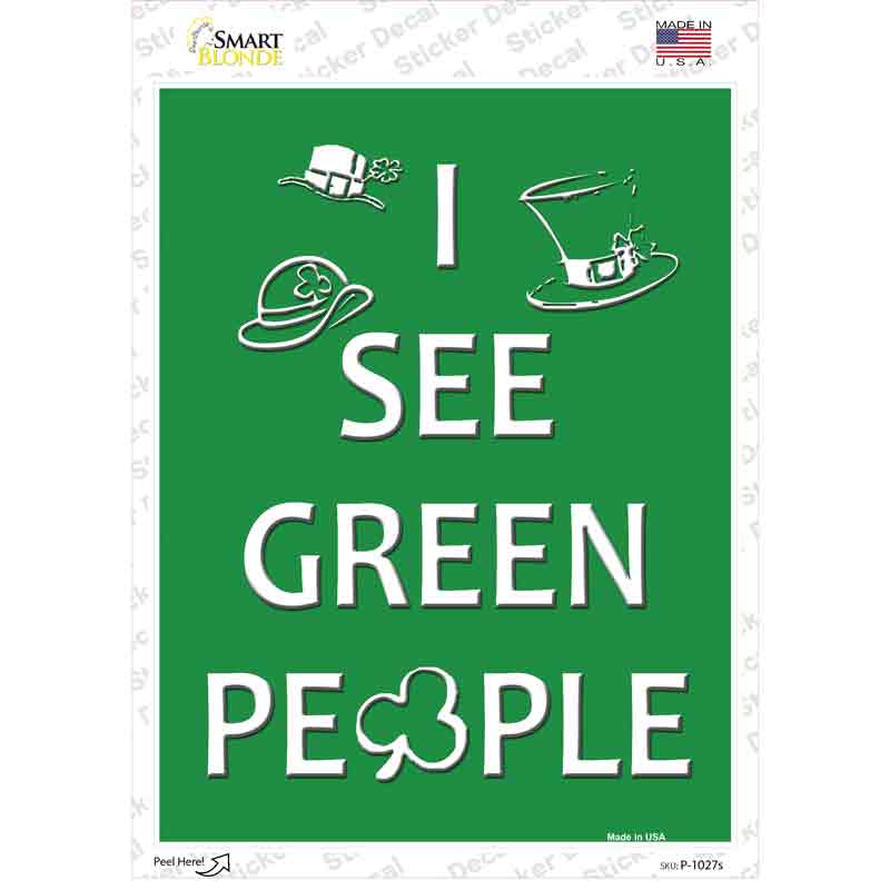 Green People Novelty Rectangle Sticker Decal