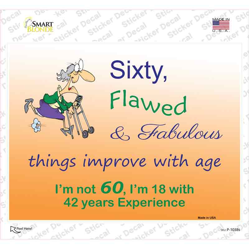 Sixty Flawed Novelty Rectangle Sticker Decal