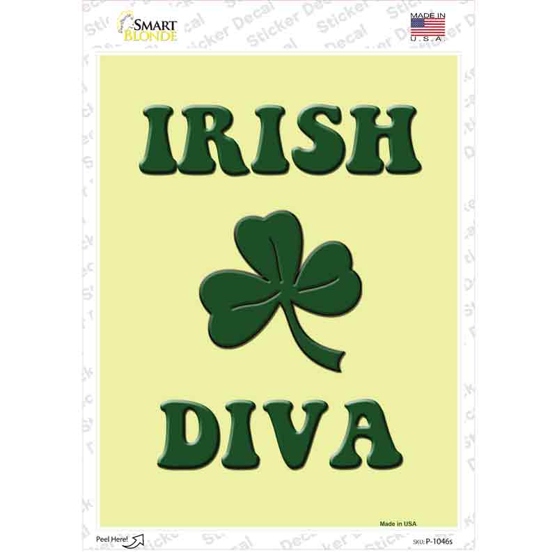 Irish Diva Novelty Rectangle Sticker Decal