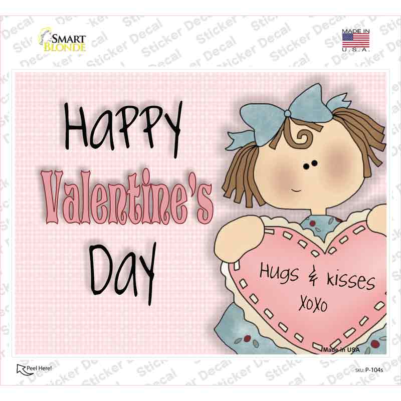 Happy Valentines Day Novelty Rectangle Sticker Decal