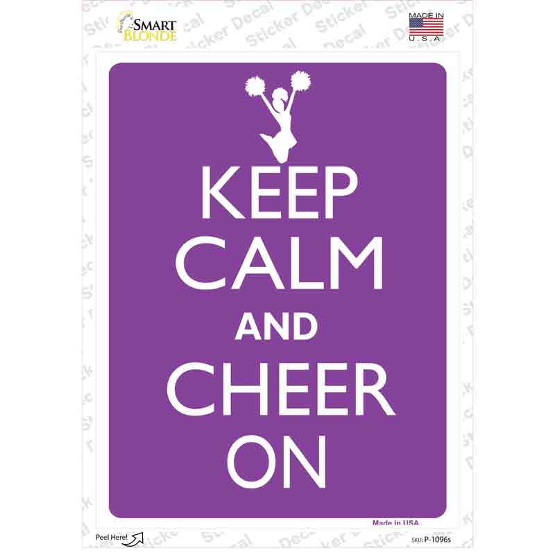 Keep Calm Cheer On Novelty Rectangle Sticker Decal