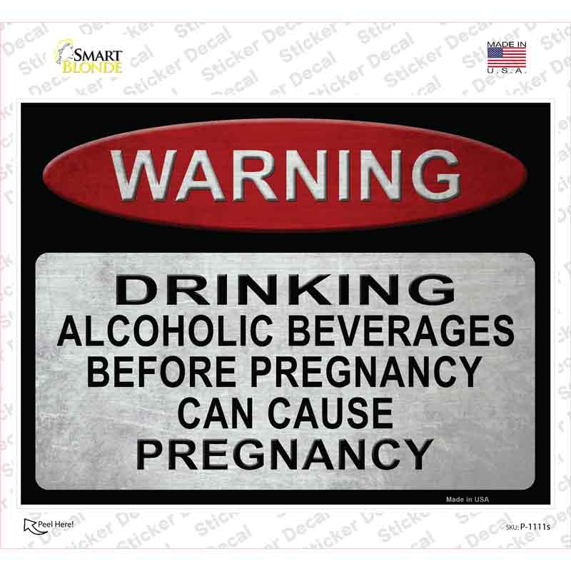 Warning Drinking Novelty Rectangle Sticker Decal