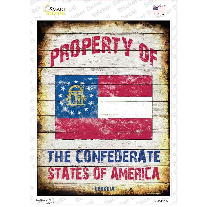 Property Of Georgia Novelty Rectangle Sticker Decal
